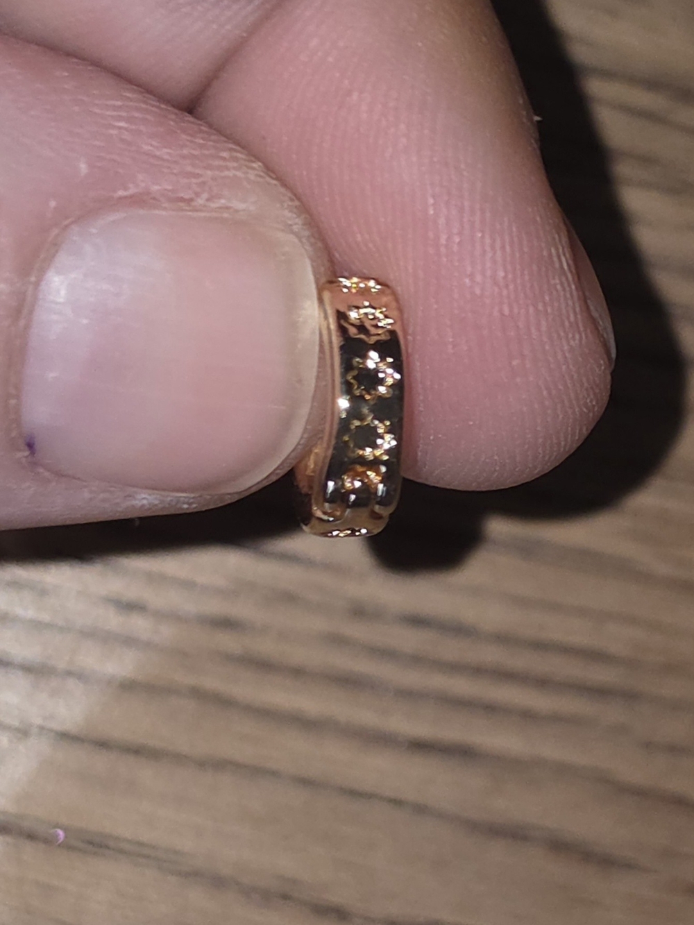 Tiny Gold Huggie Hoop Earrings Embedded With Cubic Zirconia Accents BNIB